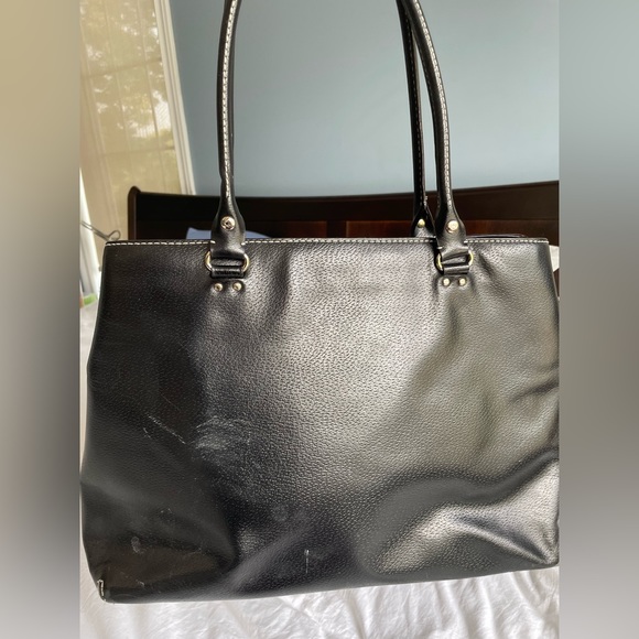 Kate Spade black leather bag. Polka dot interior satin lining - Picture 5 of 6